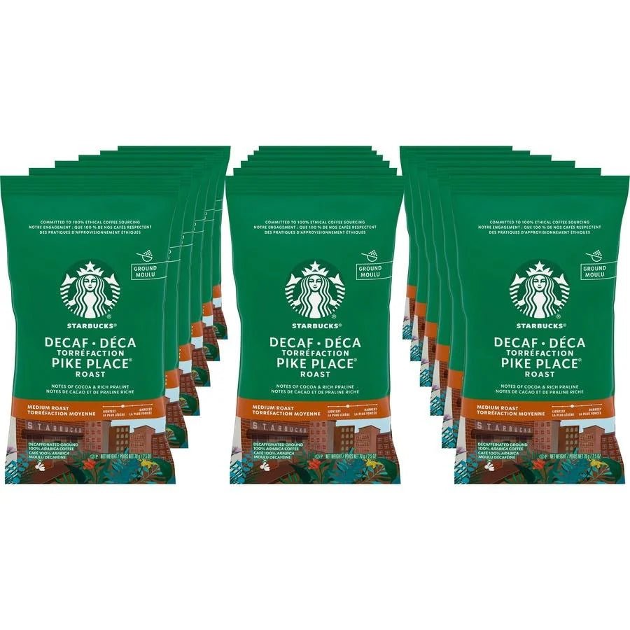 Starbucks Decaf Pike Place Fine Grind Packets - 18 Count (2.5oz Each)