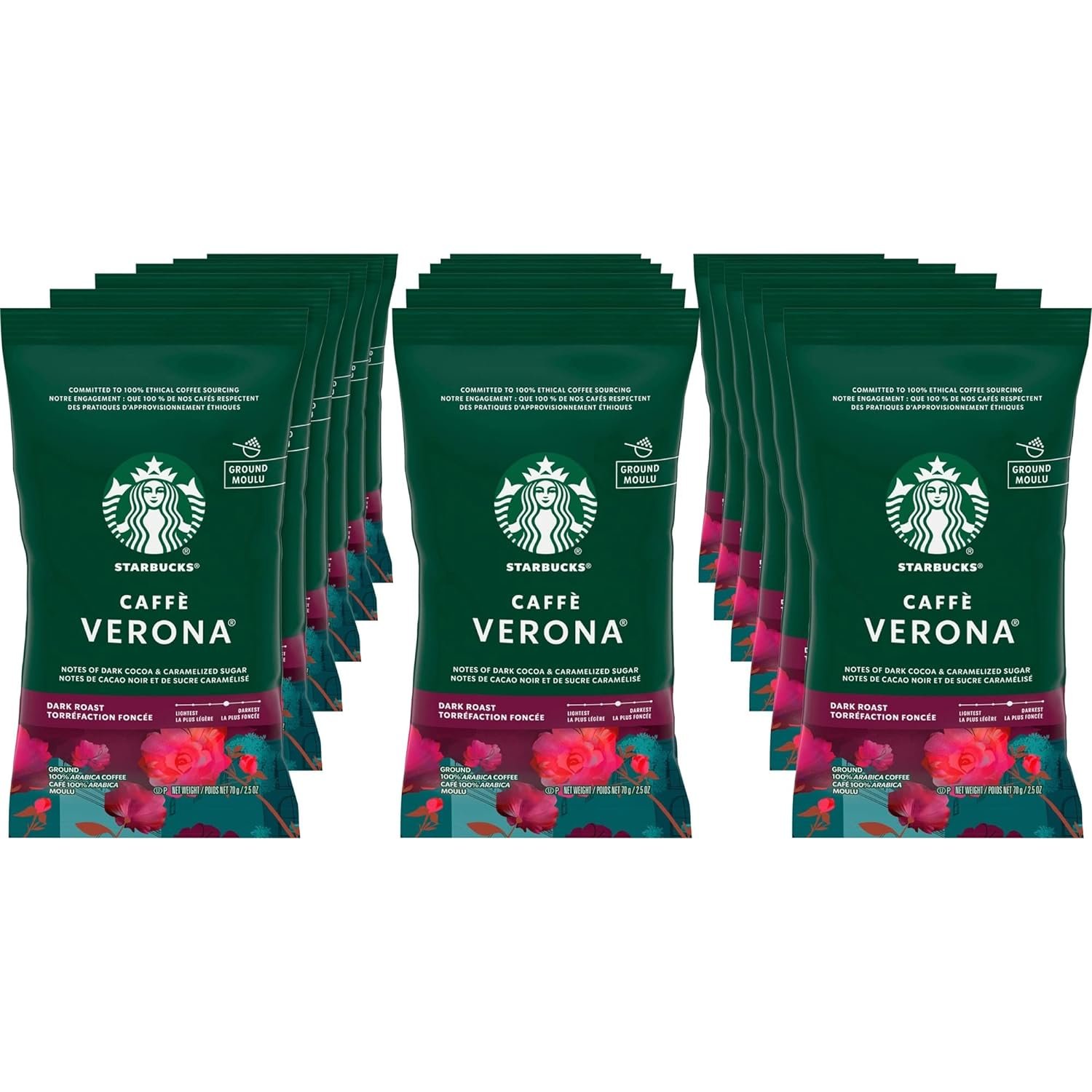 Starbucks Fine Grind Coffee Packets 18 Count - 2.5oz Each