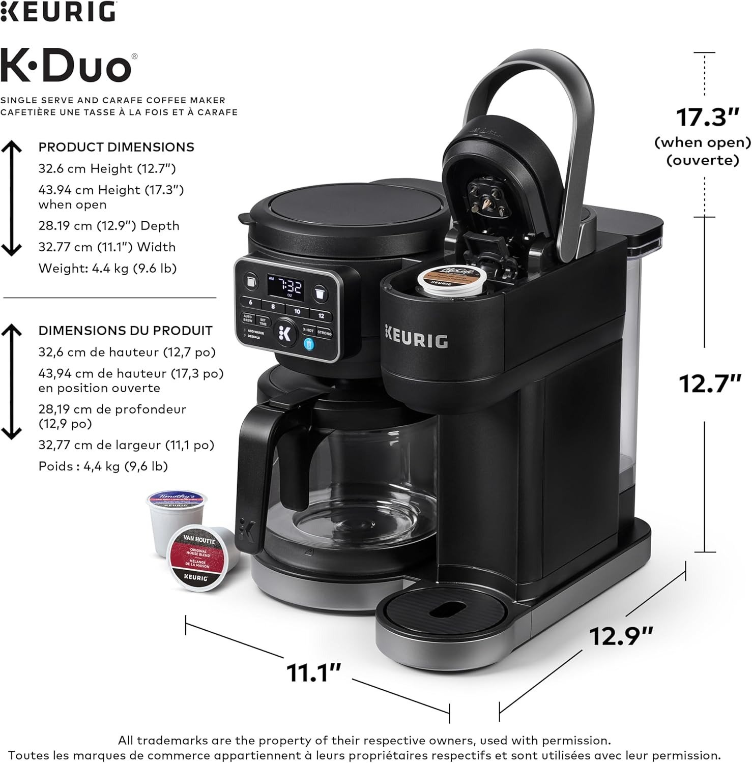 Keurig K-Duo Single Serve K-Cup Pod & Carafe Coffee Maker, Black